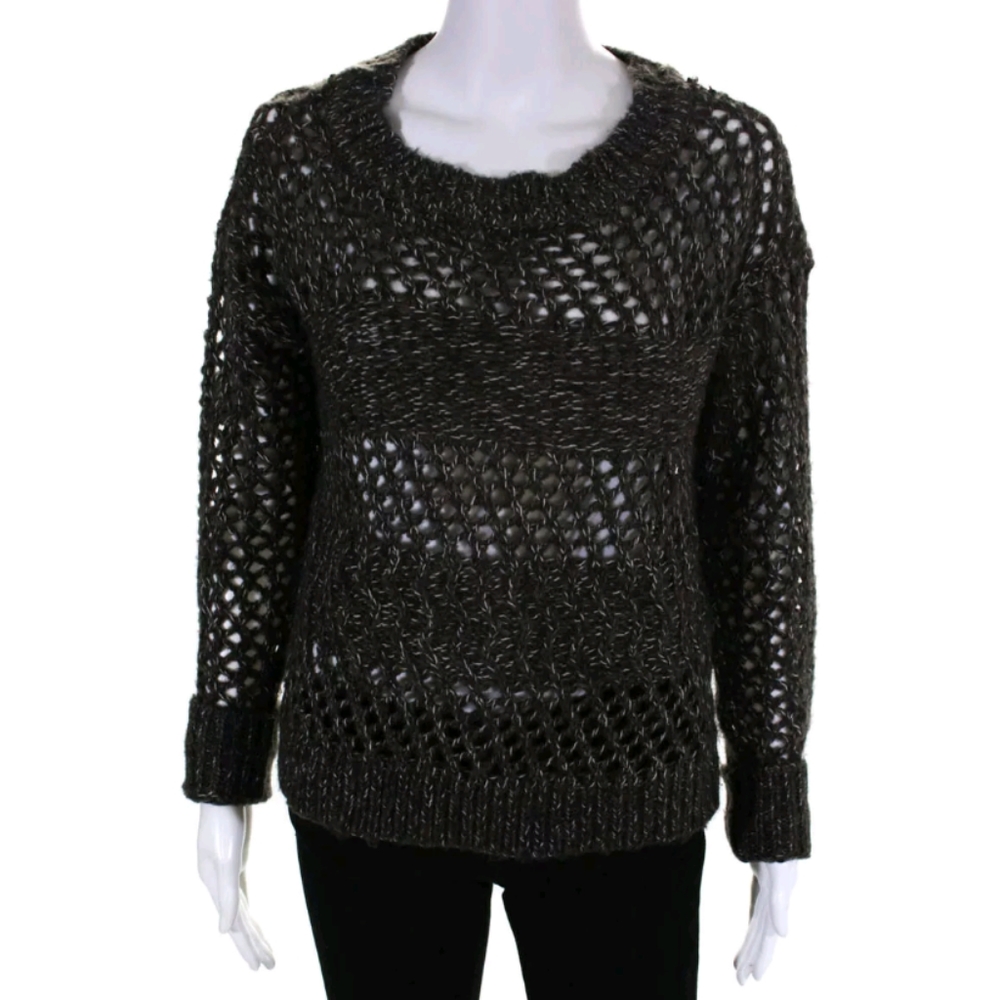 RD STYLE ROUND NECK SWEATER GRAY OPEN KNIT small p